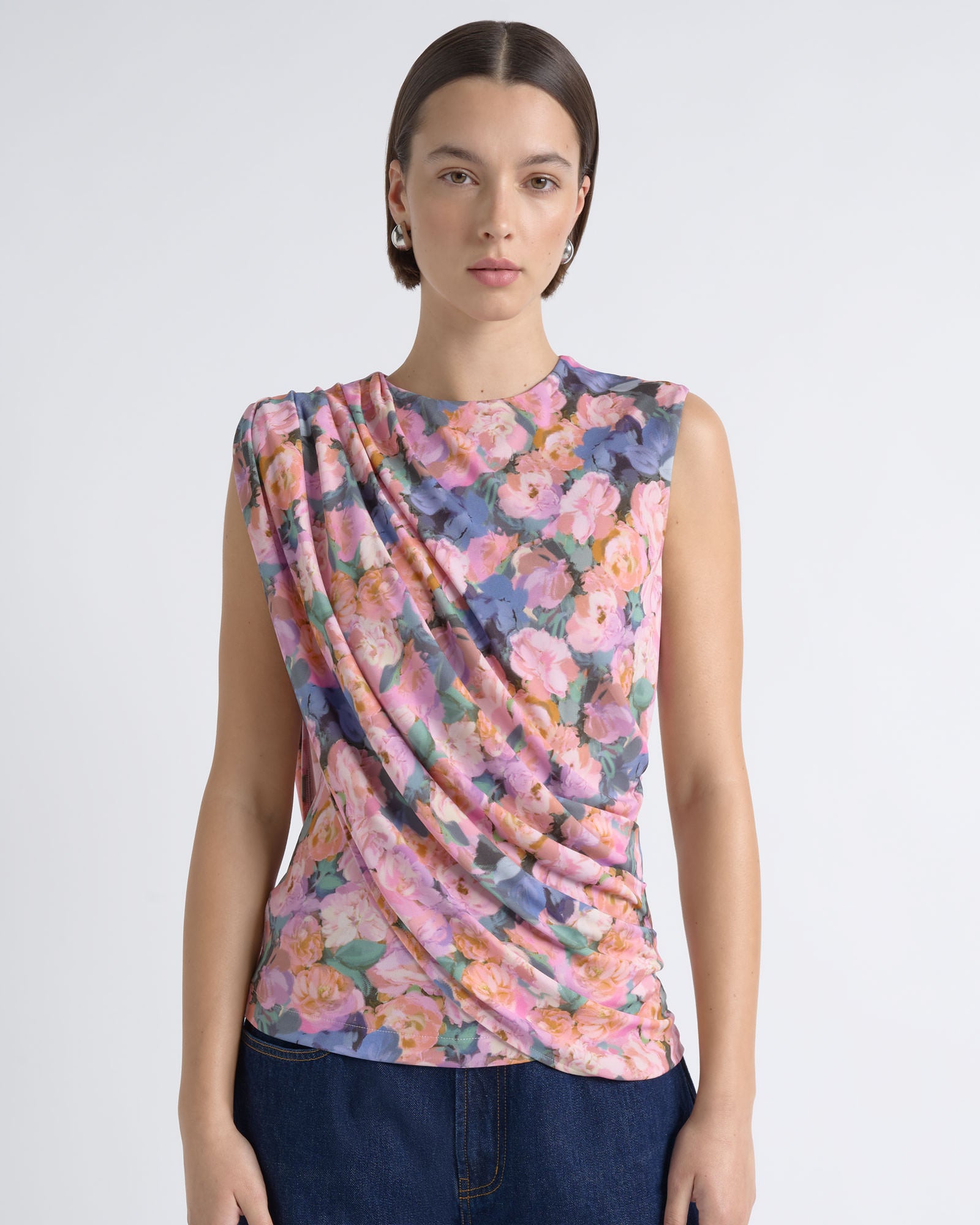 Cue Print Cape Drape Top - Image 1