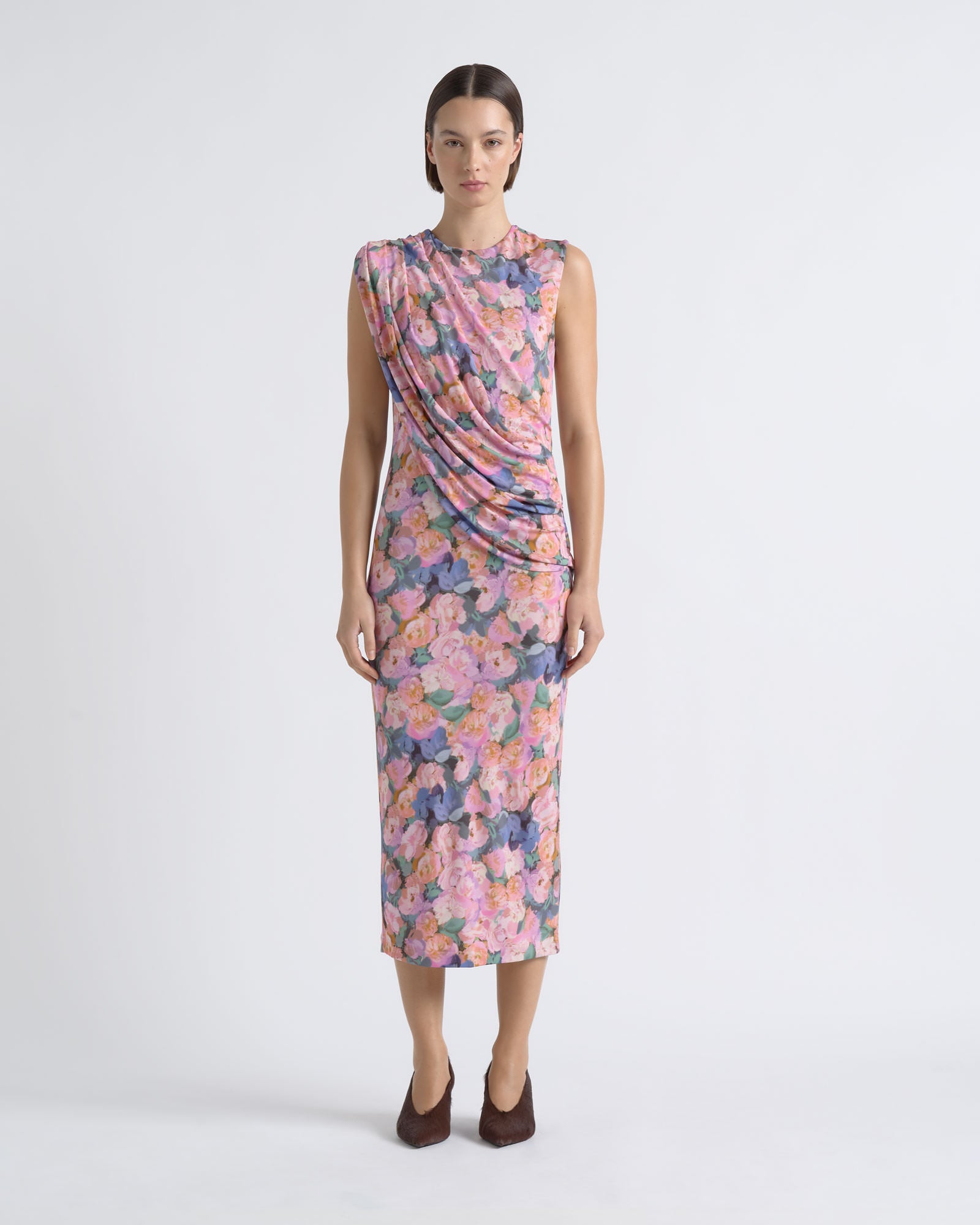 Cue Print Cape Drape Dress - Image 1