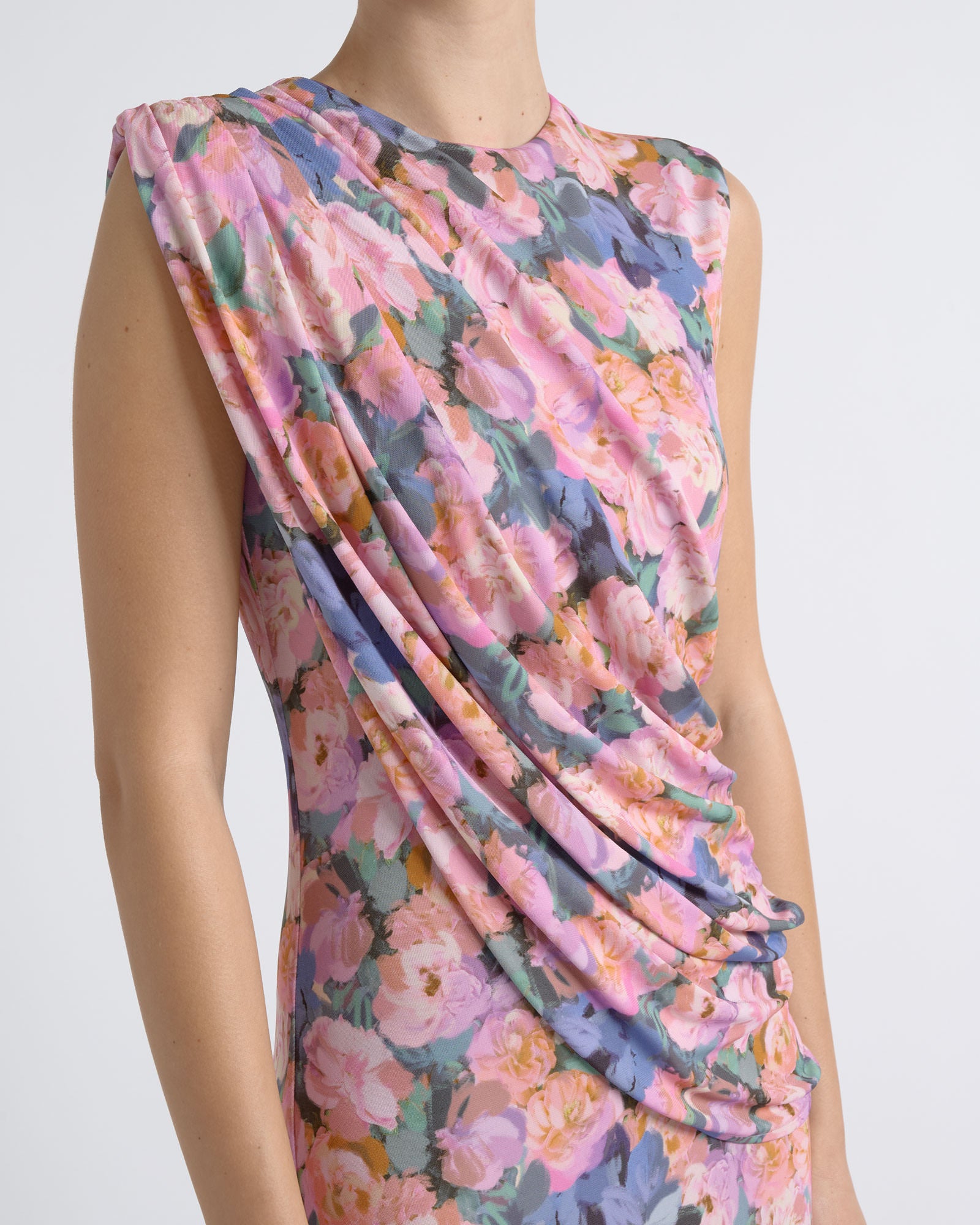 MNCUE260826054018042_3 Cue Print Cape Drape Dress - Image 3
