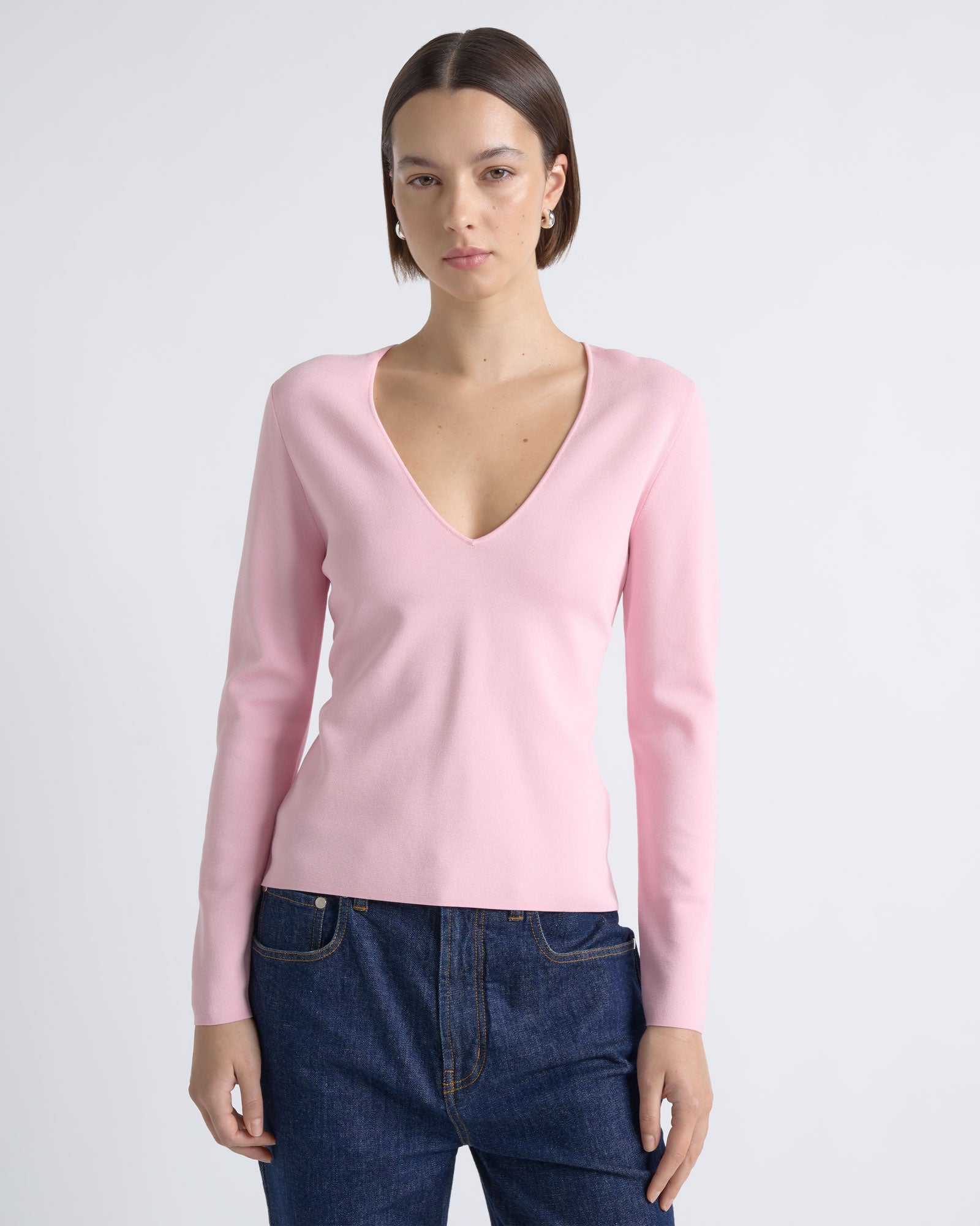 Cue Milano Long Sleeve V-Neck Knit - Image 1