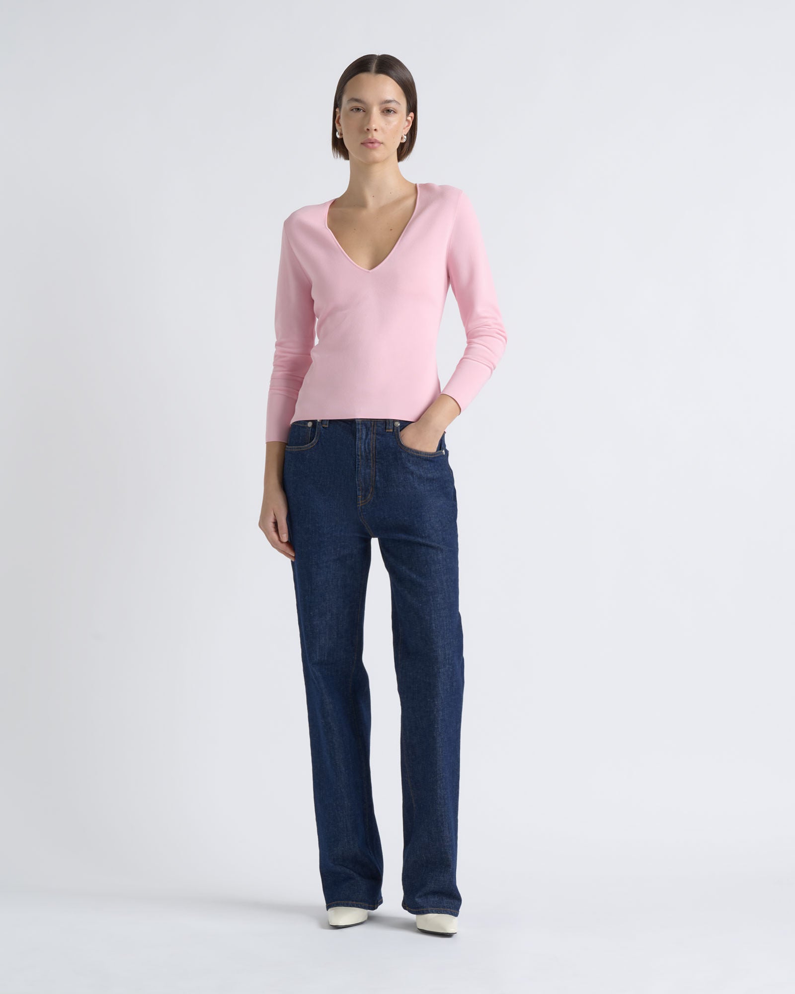 MNCUE260826054018045_2 Cue Milano Long Sleeve V-Neck Knit - Image 2