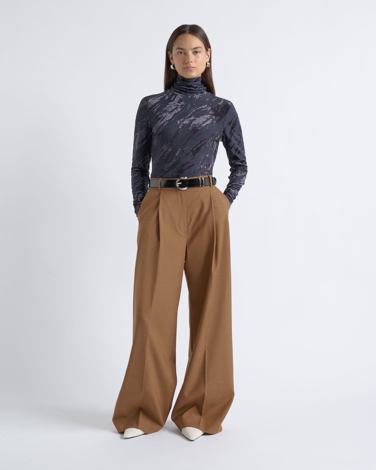 Cue Flocked Long Sleeve Top - Image 2