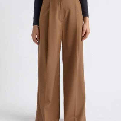 Cue Flecked High Waist Pleat Pant - Image 1