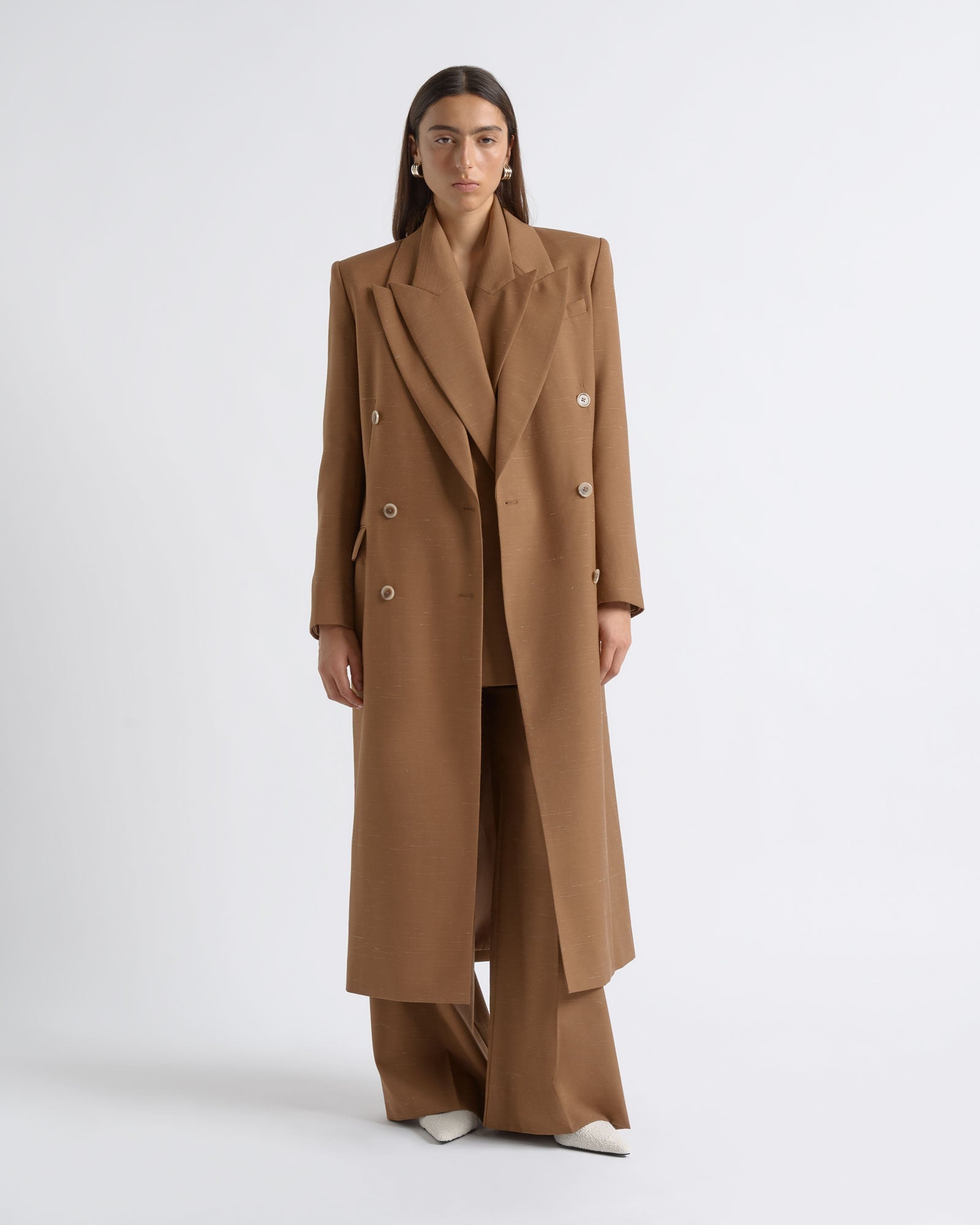 MNCUE260826054018054_3 Cue Flecked Double Breasted Coat - Image 3