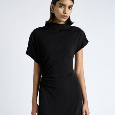 Cue Draped Fold Neck Midi Dress - Image 2