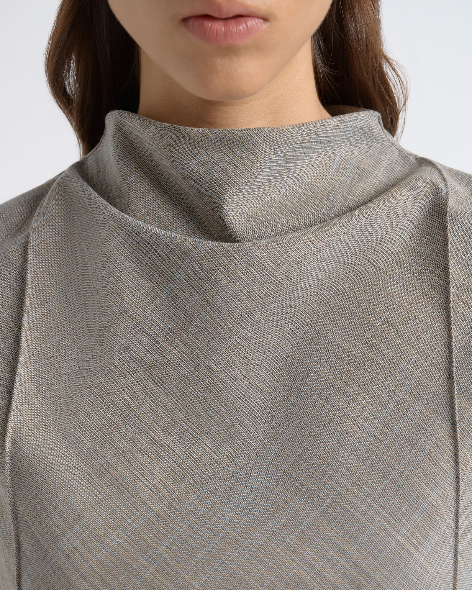 MNCUE260826054018059_3 Cue Drape Neck Pin Tuck Top - Image 3