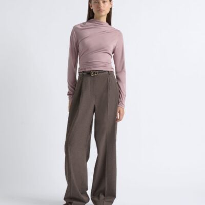 Cue Crepe Mesh Gathered Top - Image 2