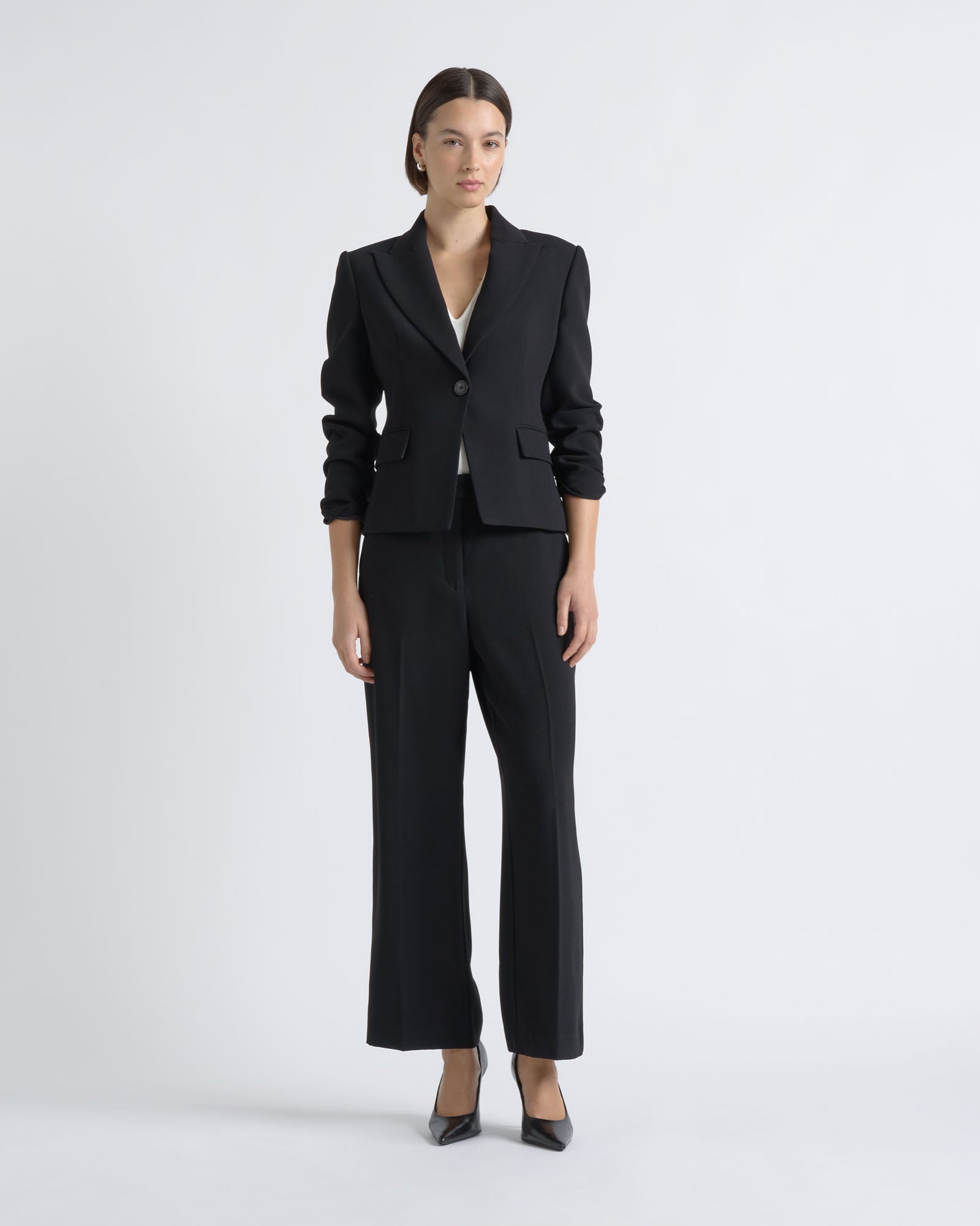 Cue Crepe Cropped Blazer - Image 1