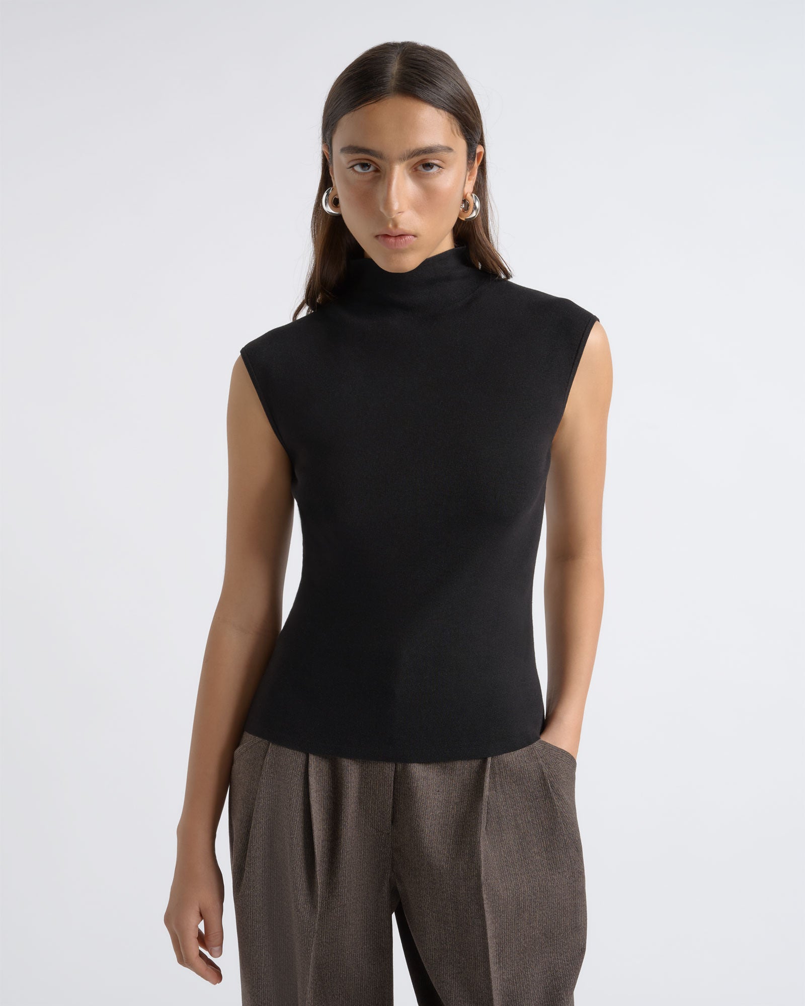 Cue Cotton Silk Cap Sleeve Knit - Image 1