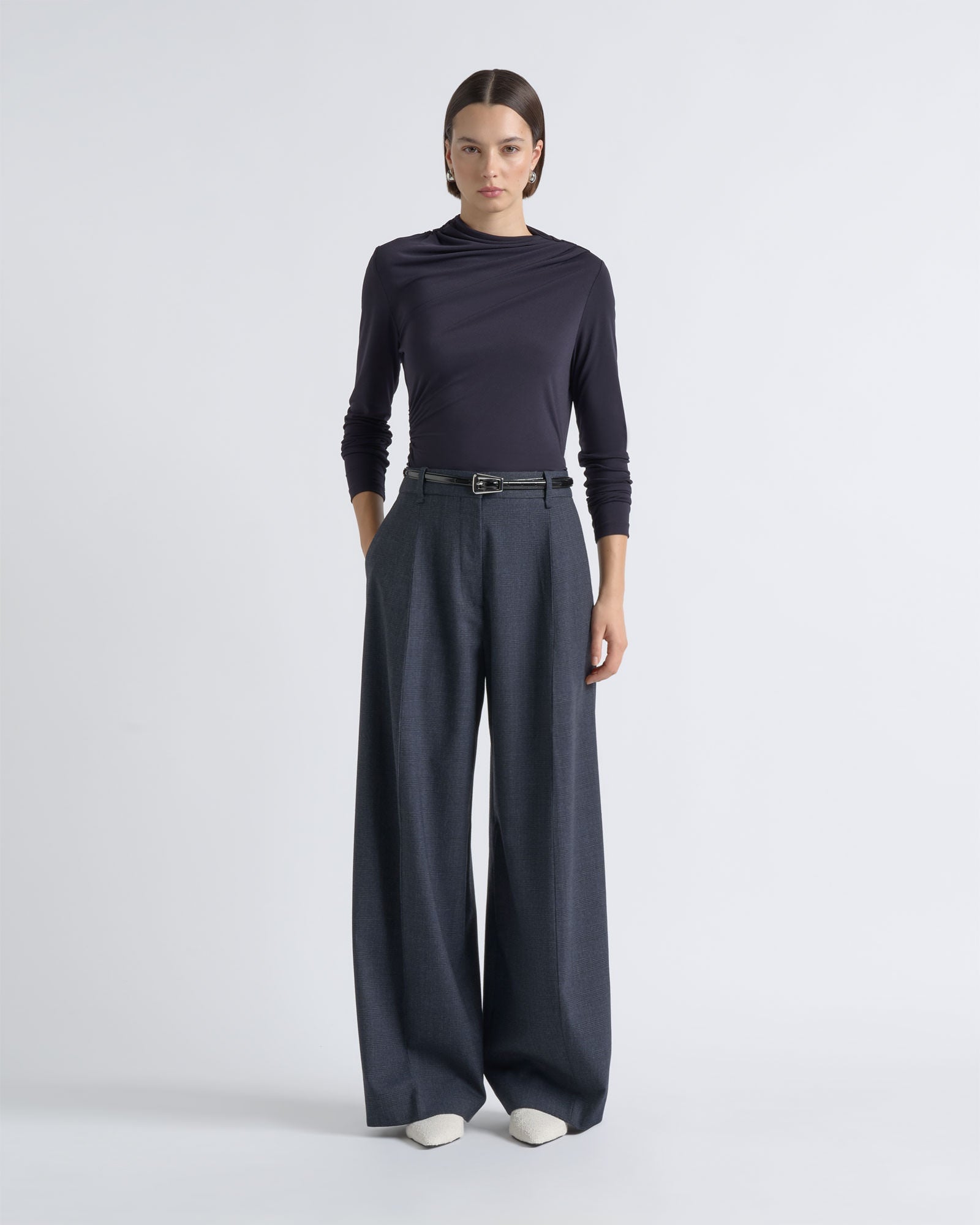 Cue Check High Waisted Pant - Image 2