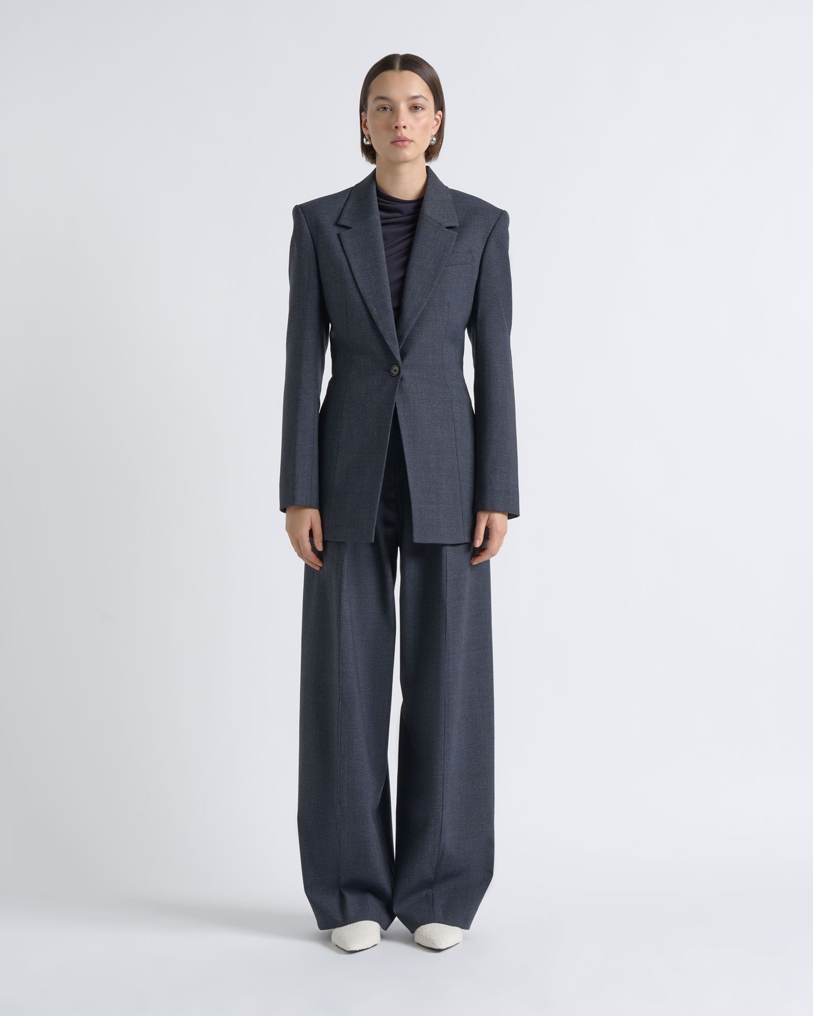 Cue Check High Waisted Pant - Image 3