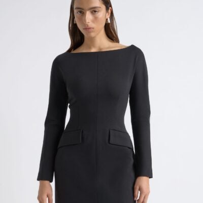 Cue Boat Neck Tailored Mini Dress - Image 2
