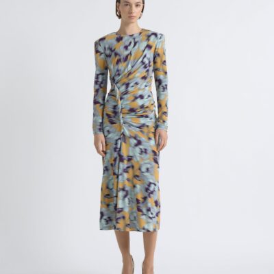Cue Blurred Floral Twist Midi Dress - Image 1