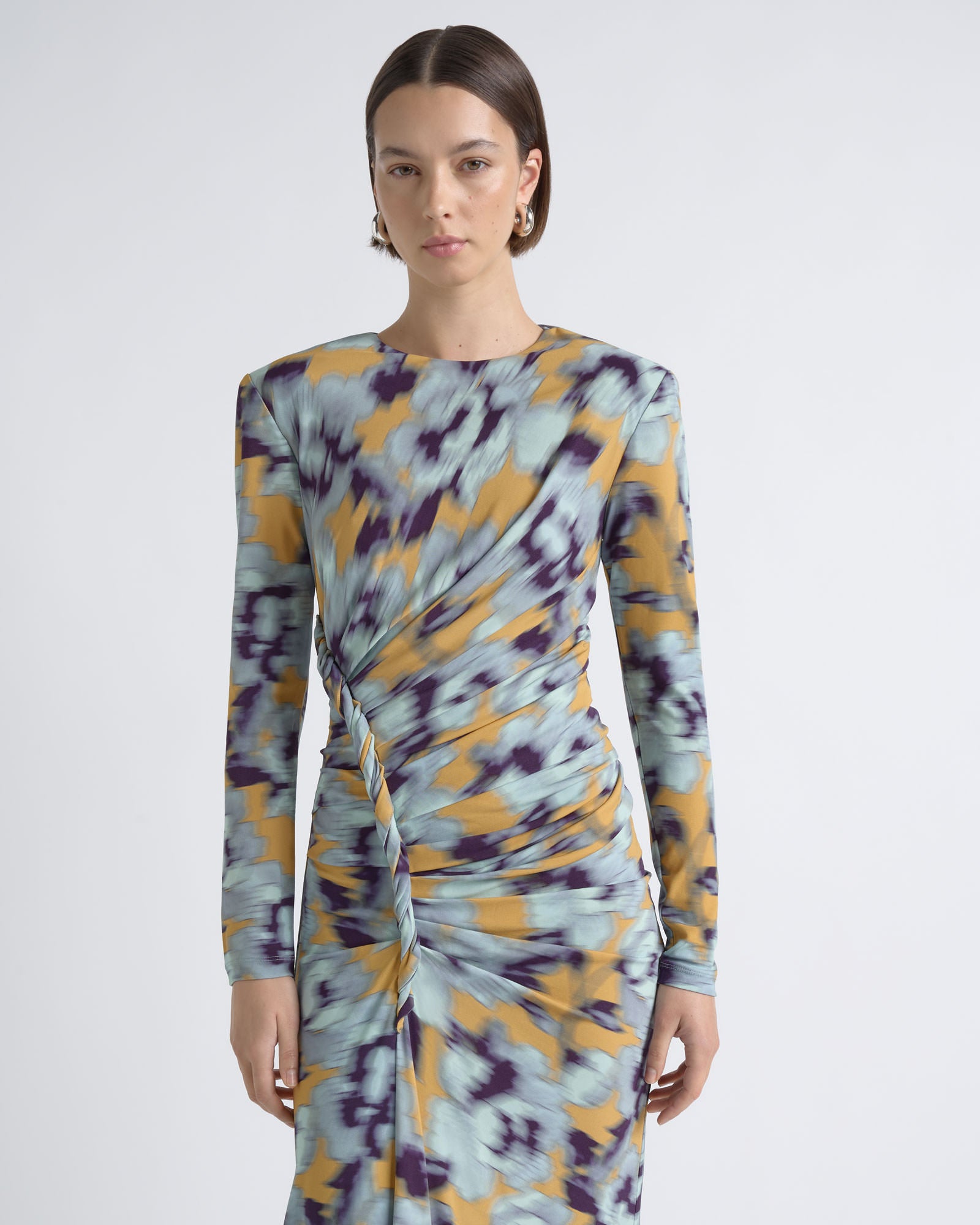 Cue Blurred Floral Twist Midi Dress - Image 2