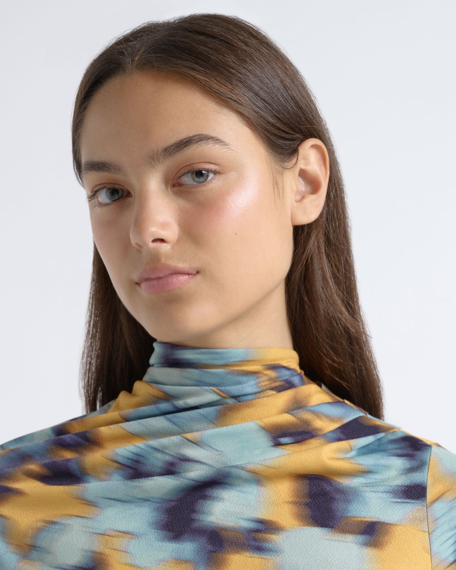 Cue Blurred Floral Gathered Long Sleeve Top - Image 3