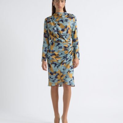 Cue Blurred Floral Gathered Dress - Image 1