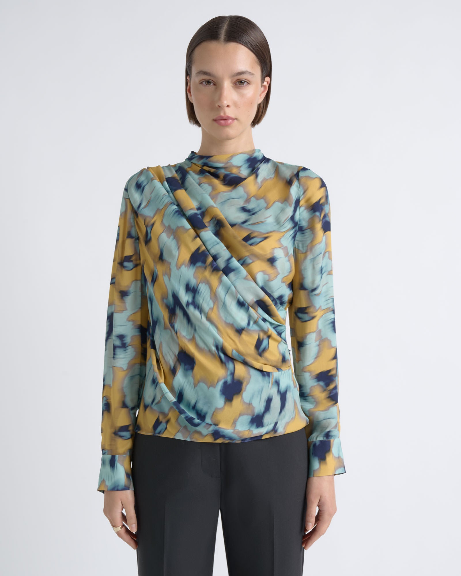 Cue Blurred Floral Drape Top - Image 1