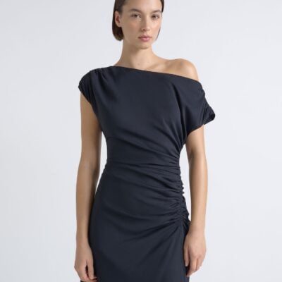 Cue Asymmetrical Draped Midi Dress - Image 2