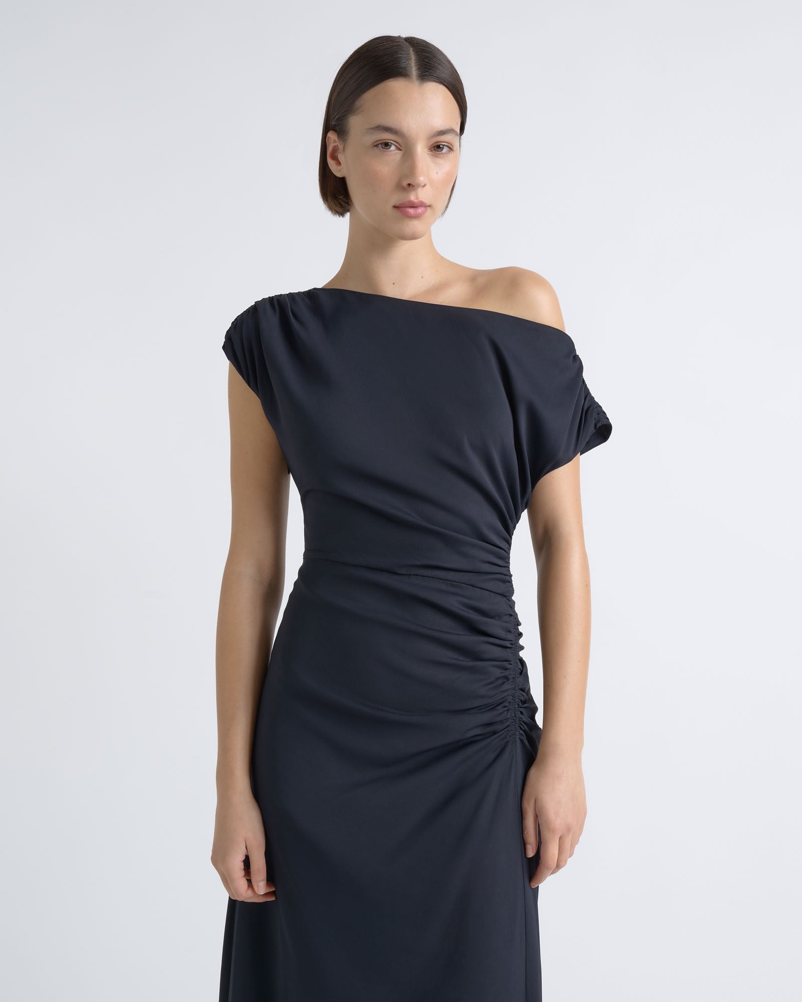 Cue Asymmetrical Draped Midi Dress - Image 2
