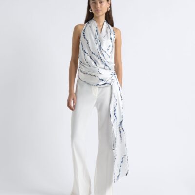 Cue Abstract Print Drape Neck Top - Image 2