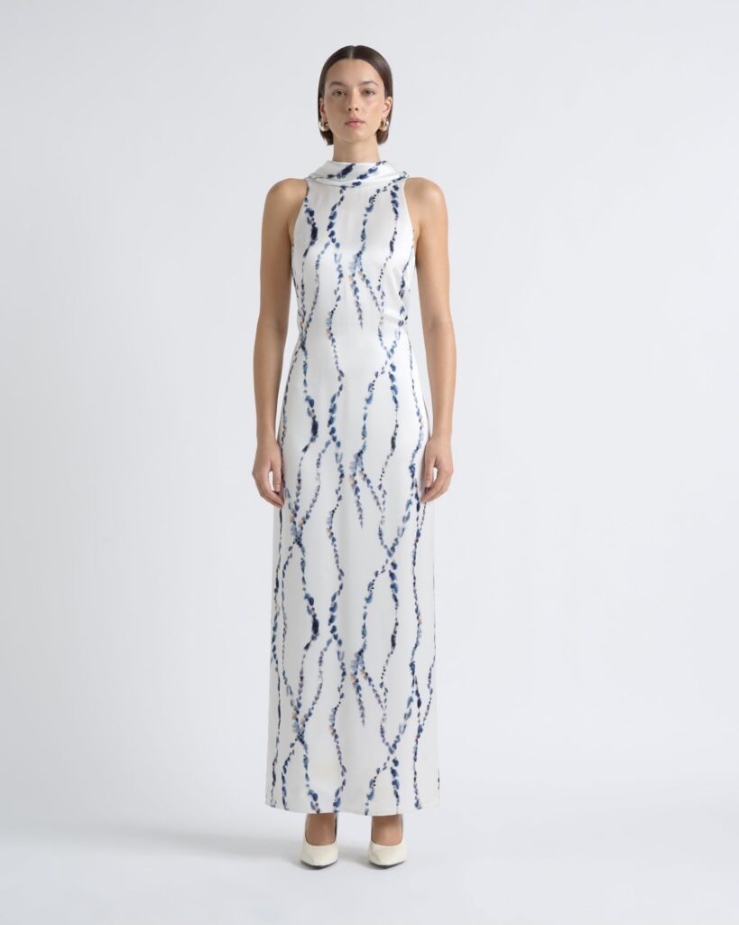 Cue Abstract Print Column Maxi Dress - Image 1