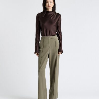 Cue Satin Long Sleeve Top - Image 2