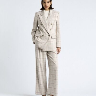 Cue Prince of Wales Check Double Breasted Blazer - Image 1
