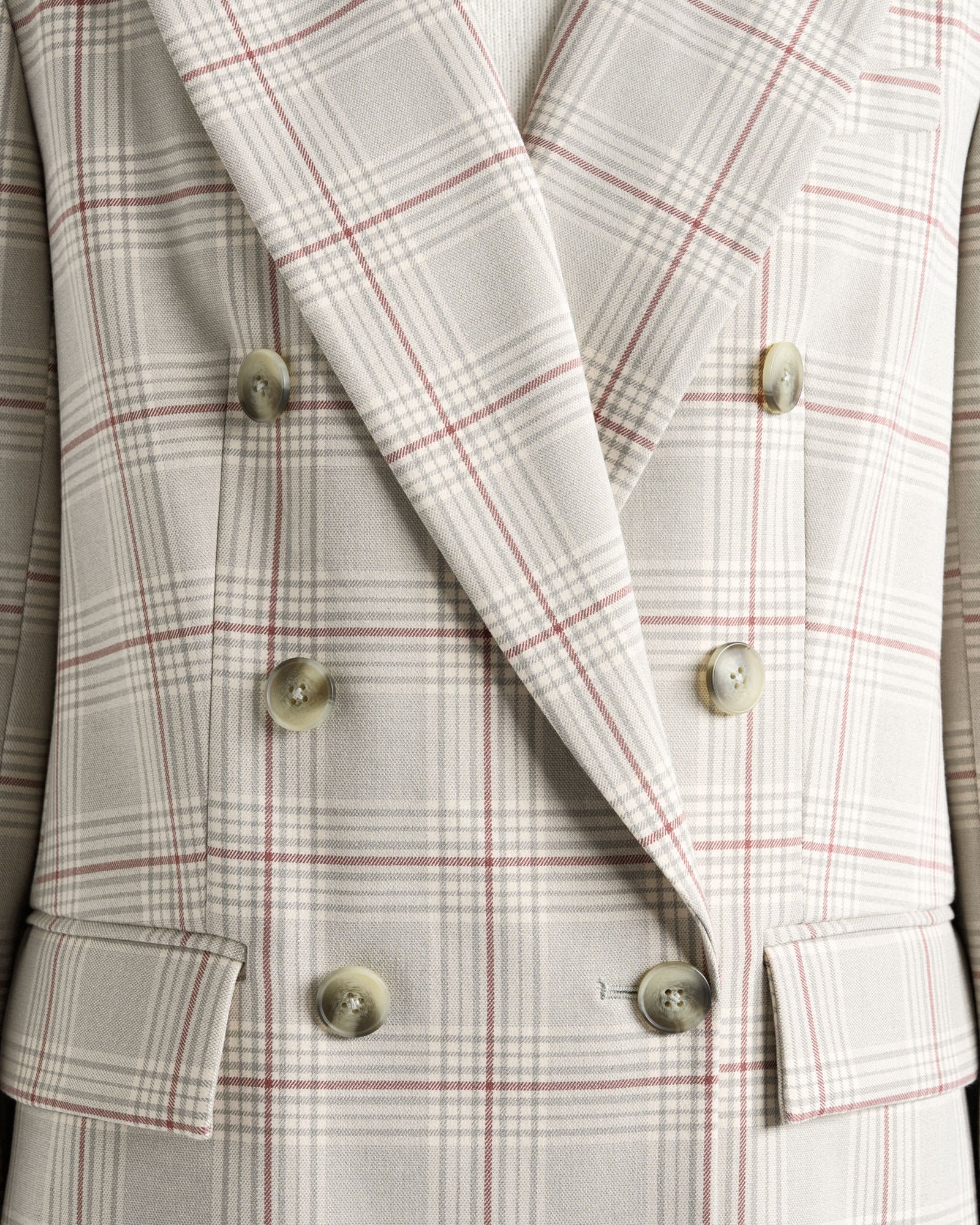 MNCUE260826054018102_3 Cue Prince of Wales Check Double Breasted Blazer - Image 3