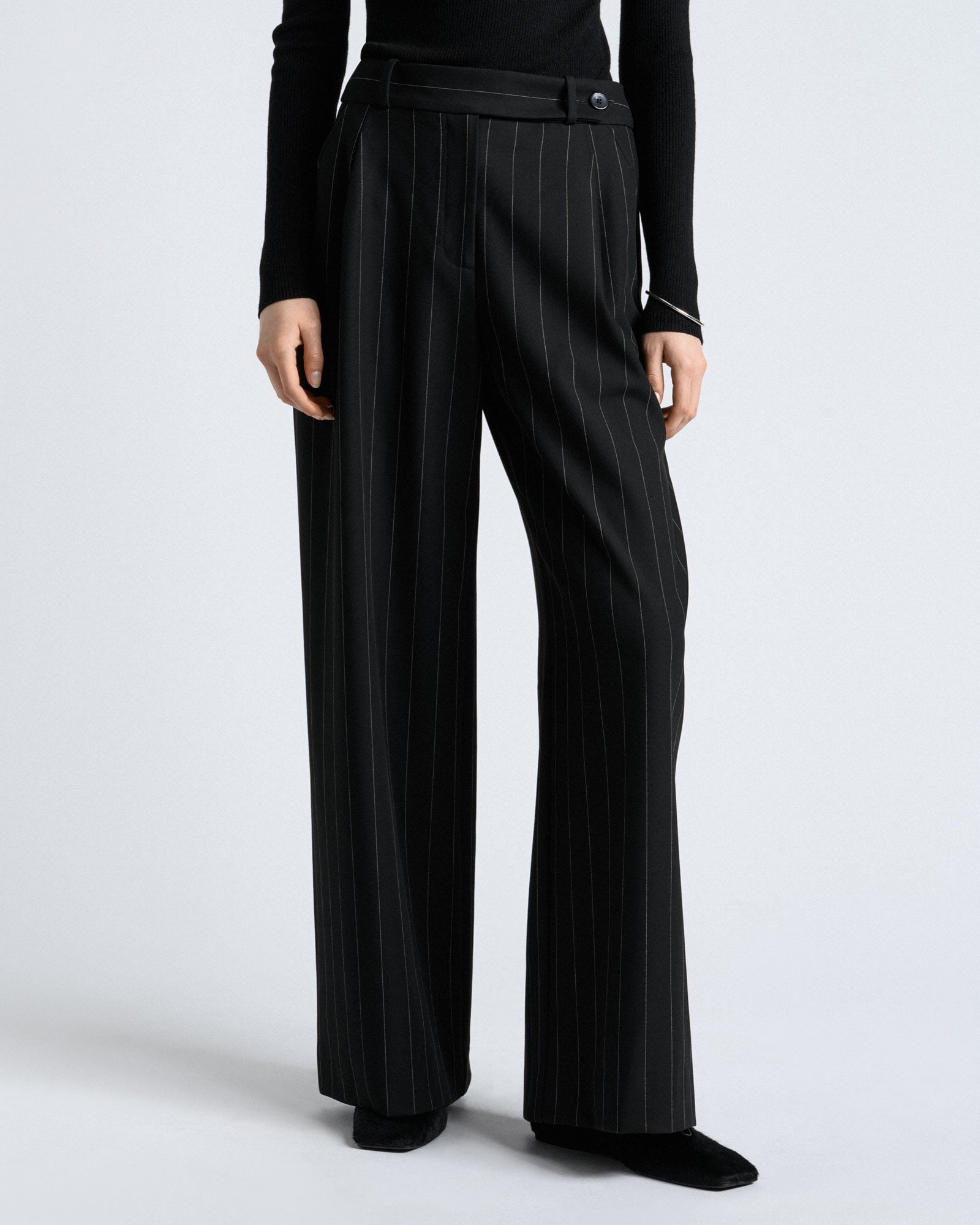 Cue Pinstripe Wide Leg Pant - Image 1