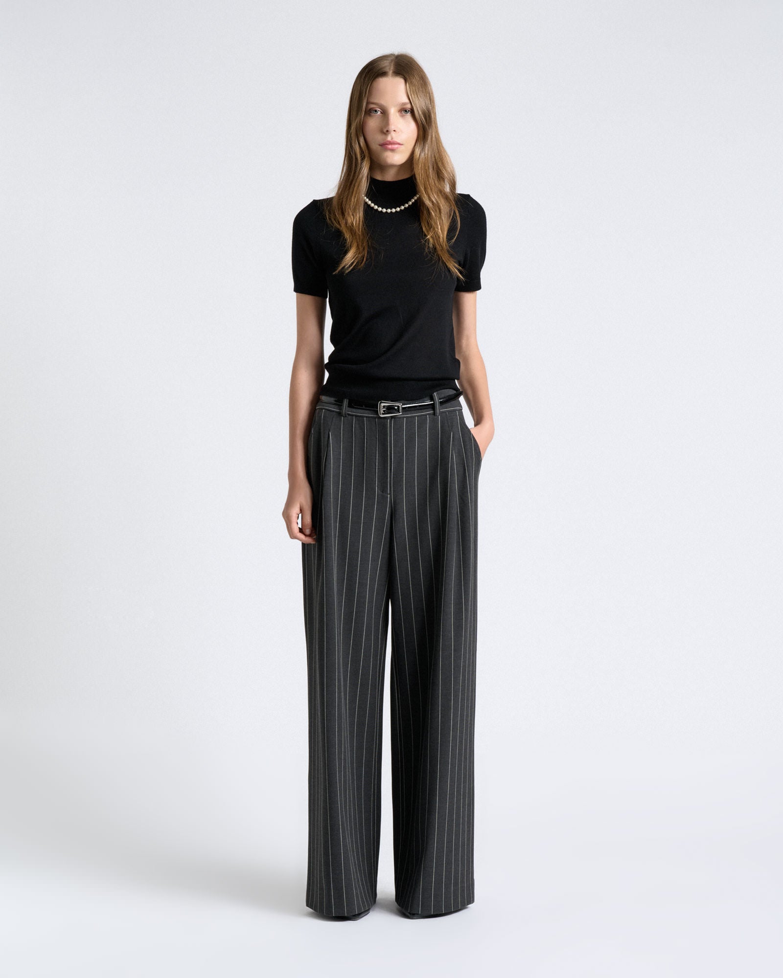 Cue Merino Short Sleeve Mock Neck Knit - Image 2
