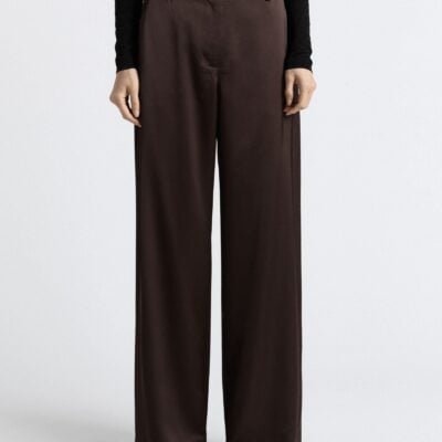 Cue Matte Satin Viscose Wide Leg Pant - Image 1
