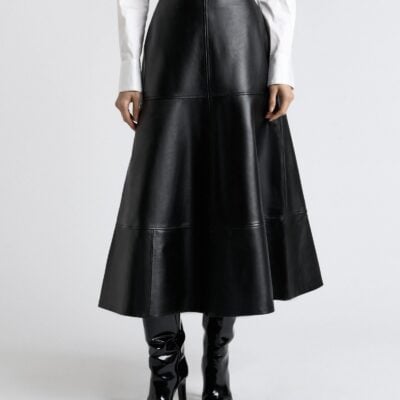 Cue Leather Midi Skirt - Image 1