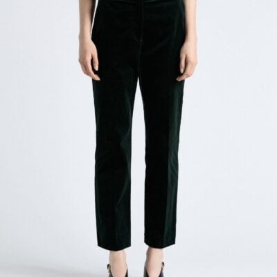 Cue Jade Stretch Velvet Straight Leg Pant - Image 1