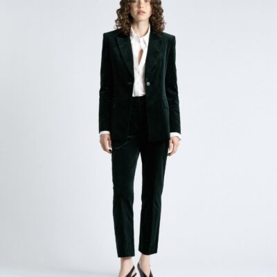 Cue Jade Stretch Velvet Straight Leg Pant - Image 2