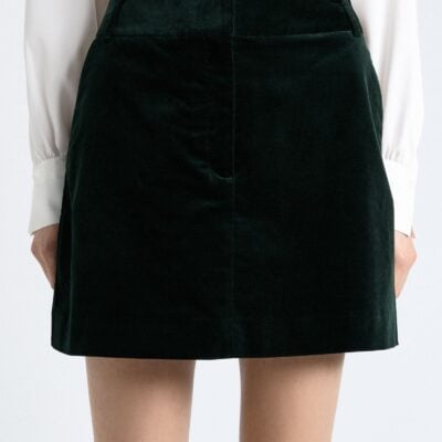 Cue Jade Stretch Velvet Mini Skirt - Image 1