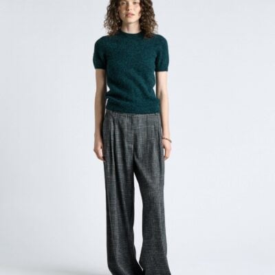 Cue Fine Plaid Pleat Wide Leg Pant - Image 2