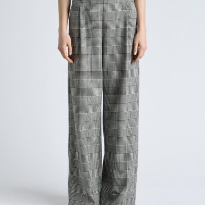 Cue European Houndstooth Check Wide Leg Pant - Image 1