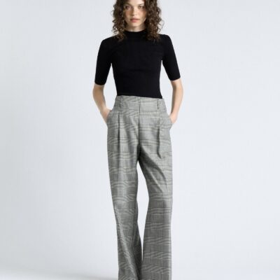 Cue European Houndstooth Check Wide Leg Pant - Image 2