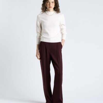 Cue Dark Plum Crepe Straight Leg Pant - Image 2