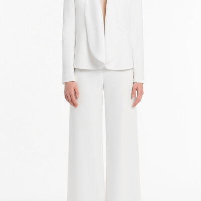 Carla Zampatti White Shawl Collar Jacket - Image 1