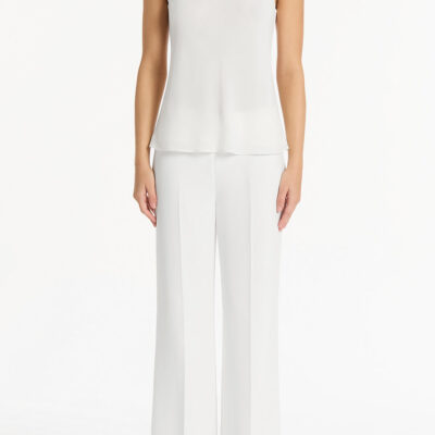 Carla Zampatti White Georgette Scoop Neck Cami - Image 1