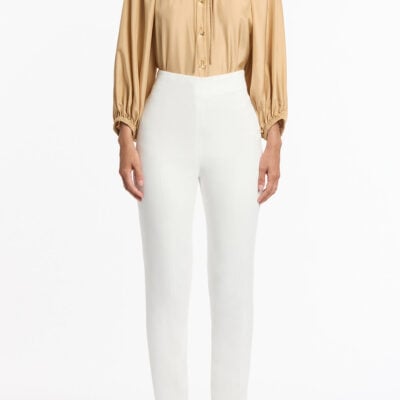 Carla Zampatti White Crepe Slim Pant - Image 1