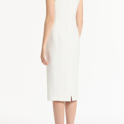 Carla Zampatti White Crepe Sheath Dress - Image 2