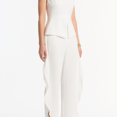 Carla Zampatti White Crepe Petal Pant - Image 2