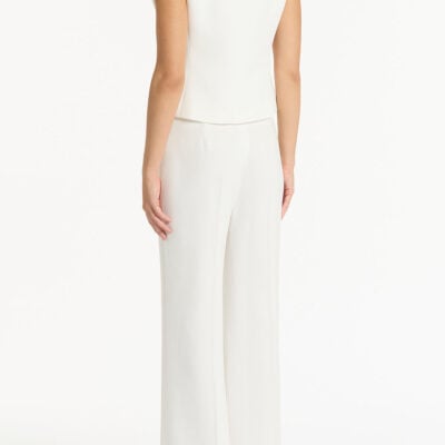 Carla Zampatti White Crepe Low Waist Pant - Image 2
