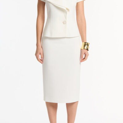 Carla Zampatti White Crepe Double-breasted Vest - Image 1