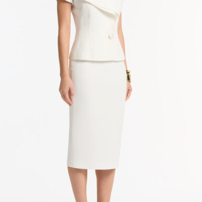 Carla Zampatti White Crepe Double-breasted Vest - Image 2