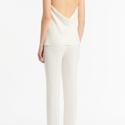 Carla Zampatti White Crepe Classic Slim Pant - Image 2