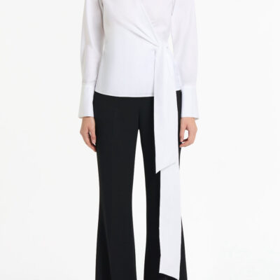 Carla Zampatti White Cotton Wrap Top - Image 1