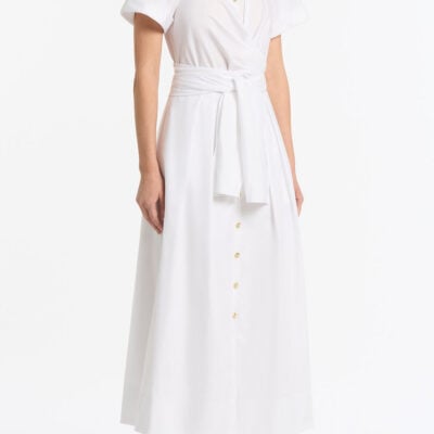 Carla Zampatti White Cotton Wrap Shirt Dress - Image 2